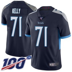 Limited Youth Dennis Kelly Navy Blue Home Jersey - #71 Football Tennessee Titans 100th Season Vapor Untouchable