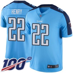 Limited Youth Derrick Henry Light Blue Jersey - #22 Football Tennessee Titans 100th Season Rush Vapor Untouchable