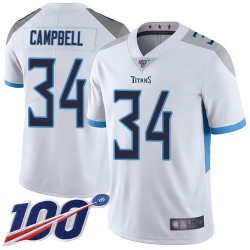 Limited Youth Earl Campbell White Road Jersey - #34 Football Tennessee Titans 100th Season Vapor Untouchable