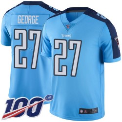 Limited Youth Eddie George Light Blue Jersey - #27 Football Tennessee Titans 100th Season Rush Vapor Untouchable