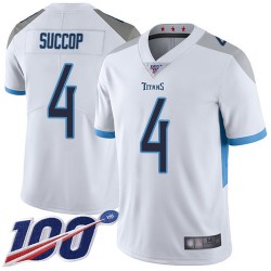 Limited Youth Ryan Succop White Road Jersey - #4 Football Tennessee Titans 100th Season Vapor Untouchable