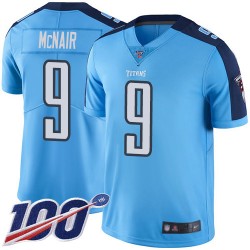 Limited Youth Steve McNair Light Blue Jersey - #9 Football Tennessee Titans 100th Season Rush Vapor Untouchable