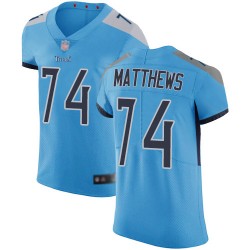 Elite Men's Bruce Matthews Light Blue Alternate Jersey - #74 Football Tennessee Titans Vapor Untouchable