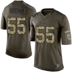 Elite Men's Jayon Brown Green Jersey - #55 Football Tennessee Titans Salute to Service