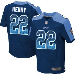 Elite Men's Derrick Henry Navy Blue Alternate Jersey - #22 Football Tennessee Titans Drift Fashion