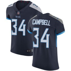 Elite Men's Earl Campbell Navy Blue Home Jersey - #34 Football Tennessee Titans Vapor Untouchable