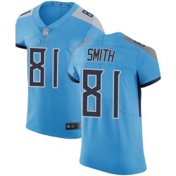 Elite Men's Jonnu Smith Light Blue Alternate Jersey - #81 Football Tennessee Titans Vapor Untouchable
