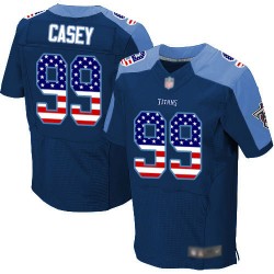 Elite Men's Jurrell Casey Navy Blue Alternate Jersey - #99 Football Tennessee Titans USA Flag Fashion