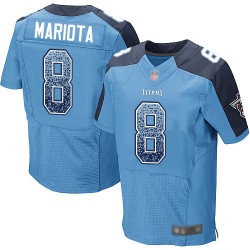 Elite Men's Marcus Mariota Light Blue Home Jersey - #8 Football Tennessee Titans Drift Fashion