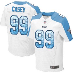Elite Men's Jurrell Casey White Road Jersey - #99 Football Tennessee Titans Drift Fashion