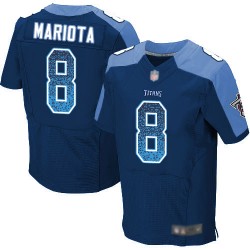 Elite Men's Marcus Mariota Navy Blue Alternate Jersey - #8 Football Tennessee Titans Drift Fashion