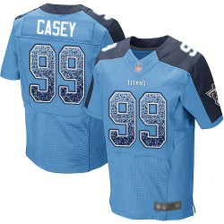 Elite Men's Jurrell Casey Light Blue Home Jersey - #99 Football Tennessee Titans Drift Fashion