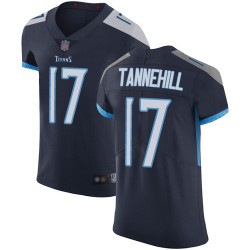 Elite Men's Ryan Tannehill Navy Blue Home Jersey - #17 Football Tennessee Titans Vapor Untouchable