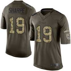 Elite Men's Tajae Sharpe Green Jersey - #19 Football Tennessee Titans Salute to Service
