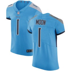 Elite Men's Warren Moon Light Blue Alternate Jersey - #1 Football Tennessee Titans Vapor Untouchable