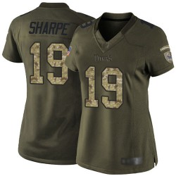 Elite Women's Tajae Sharpe Green Jersey - #19 Football Tennessee Titans Salute to Service