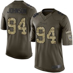 Elite Youth Austin Johnson Green Jersey - #94 Football Tennessee Titans Salute to Service