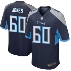 Game Men's Ben Jones Navy Blue Home Jersey - #60 Football Tennessee Titans