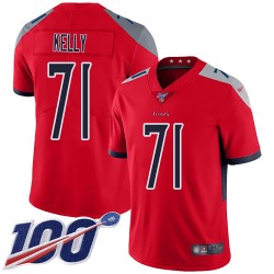 Limited Men's Dennis Kelly Red Jersey - #71 Football Tennessee Titans 100th Season Inverted Legend