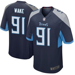 Game Men's Cameron Wake Navy Blue Home Jersey - #91 Football Tennessee Titans