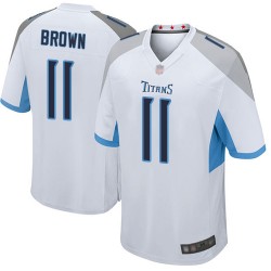 Game Men's A.J. Brown White Road Jersey - #11 Football Tennessee Titans
