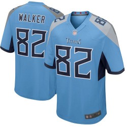 Game Men's Delanie Walker Light Blue Alternate Jersey - #82 Football Tennessee Titans