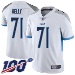 Limited Men's Dennis Kelly White Road Jersey - #71 Football Tennessee Titans 100th Season Vapor Untouchable