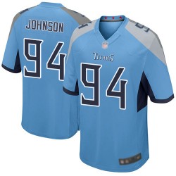 Game Men's Austin Johnson Light Blue Alternate Jersey - #94 Football Tennessee Titans