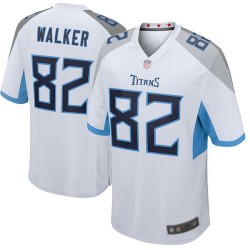 Game Men's Delanie Walker White Road Jersey - #82 Football Tennessee Titans