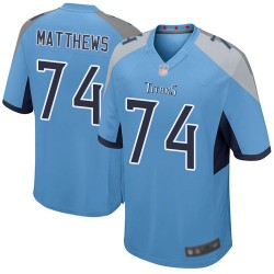 Game Men's Bruce Matthews Light Blue Alternate Jersey - #74 Football Tennessee Titans