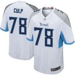 Game Men's Curley Culp White Road Jersey - #78 Football Tennessee Titans