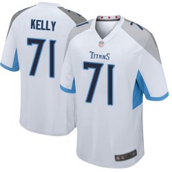 Game Men's Dennis Kelly White Road Jersey - #71 Football Tennessee Titans