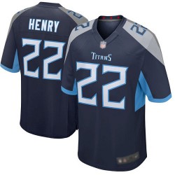 Game Men's Derrick Henry Navy Blue Home Jersey - #22 Football Tennessee Titans