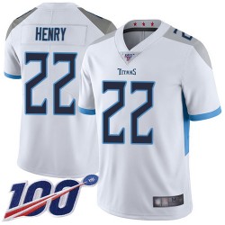 Limited Men's Derrick Henry White Road Jersey - #22 Football Tennessee Titans 100th Season Vapor Untouchable