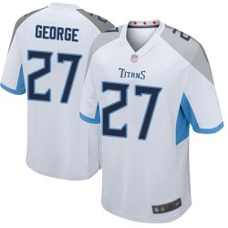 Game Men's Eddie George White Road Jersey - #27 Football Tennessee Titans