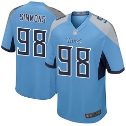 Game Men's Jeffery Simmons Light Blue Alternate Jersey - #98 Football Tennessee Titans