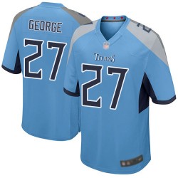 Game Men's Eddie George Light Blue Alternate Jersey - #27 Football Tennessee Titans