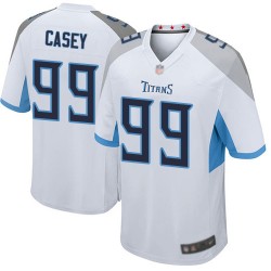 Game Men's Jurrell Casey White Road Jersey - #99 Football Tennessee Titans