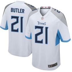 Game Men's Malcolm Butler White Road Jersey - #21 Football Tennessee Titans