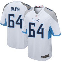 Game Men's Nate Davis White Road Jersey - #64 Football Tennessee Titans