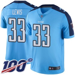 Limited Men's Dion Lewis Light Blue Jersey - #33 Football Tennessee Titans 100th Season Rush Vapor Untouchable