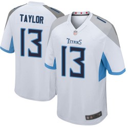 Game Men's Taywan Taylor White Road Jersey - #13 Football Tennessee Titans