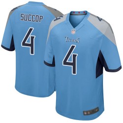 Game Men's Ryan Succop Light Blue Alternate Jersey - #4 Football Tennessee Titans
